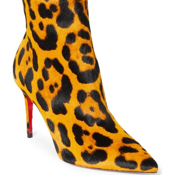 NEW Christian Louboutin So Kate 85 Spicy Leopard Pony Hair Booty Size 36 - Picture 1 of 10